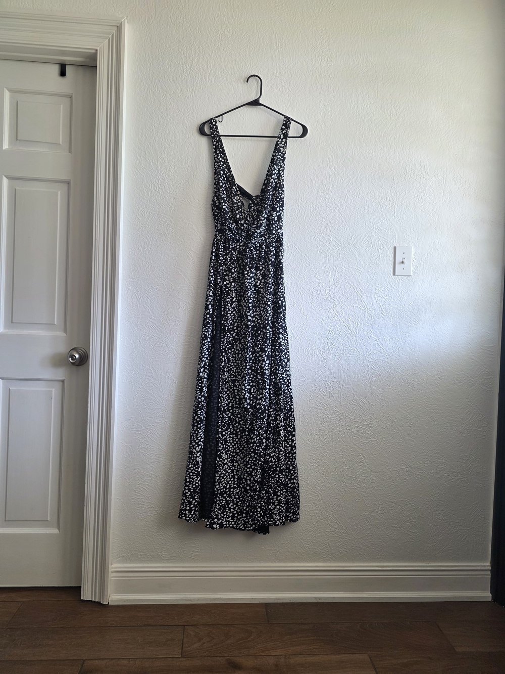 ASOS Black and White V-Neck Floral Maxi Dress
